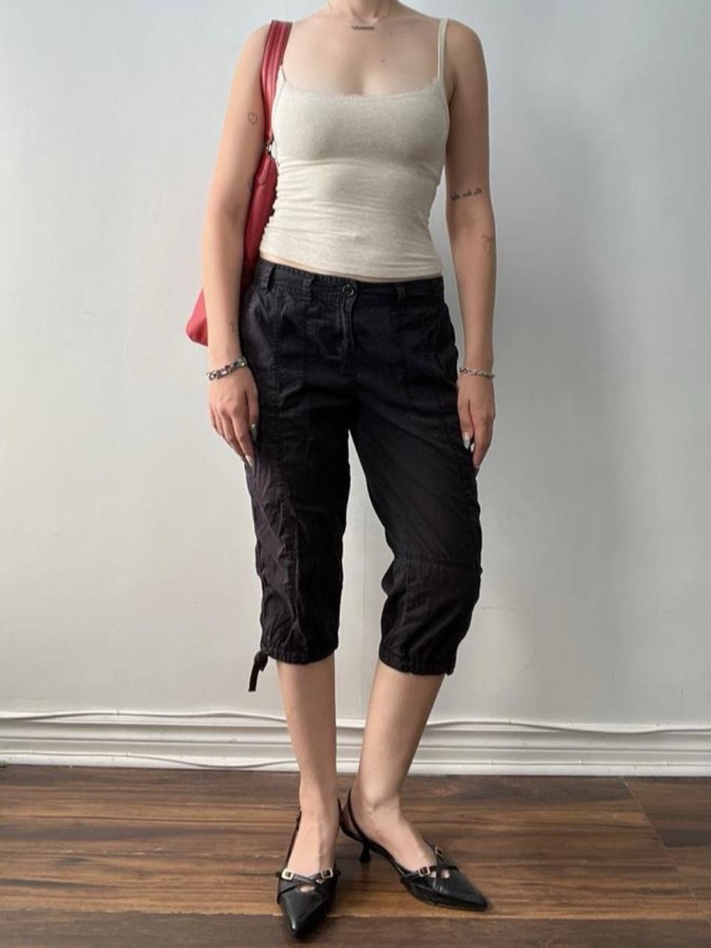 Size 10 Black Calvin Klein Capri Cargo Pants